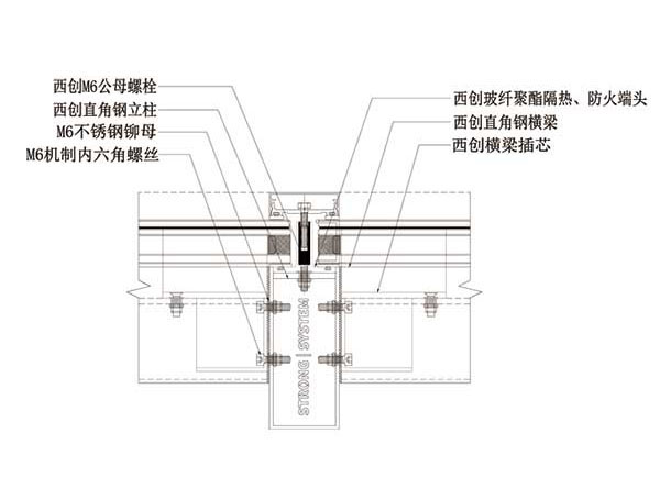 矩形精制鋼系統(tǒng)幕墻系統(tǒng)-60系列明框