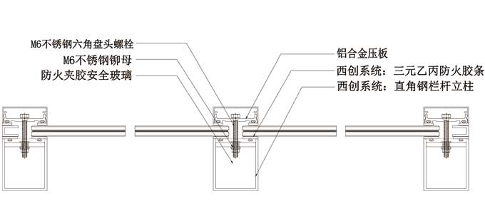 裝配式防火玻璃欄桿系統(tǒng)(圖1)