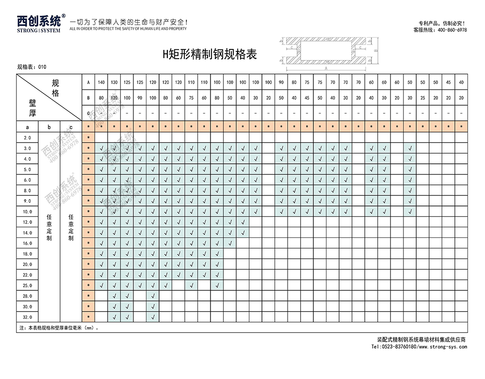 《最新規(guī)格型號(hào)一覽表》西創(chuàng)系統(tǒng)裝配式精制鋼直角方管精致鋼尖角方管（包含高精鋼、精密鋼、精細(xì)鋼）(圖11)