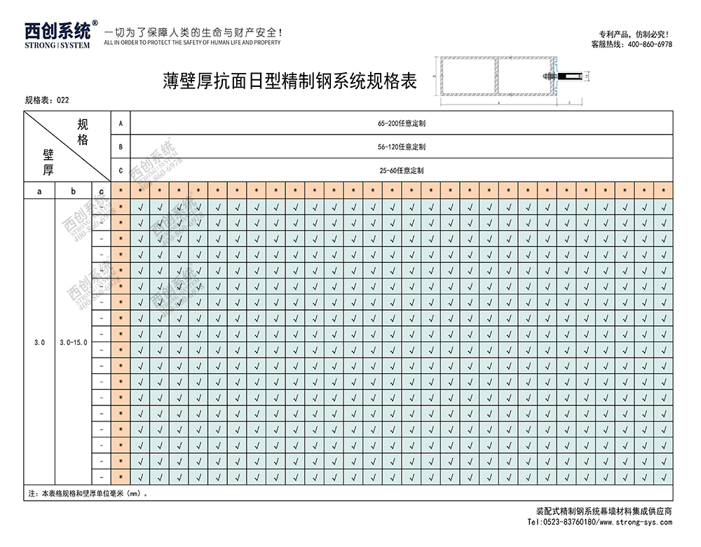 《最新規(guī)格型號(hào)一覽表》西創(chuàng)系統(tǒng)裝配式精制鋼直角方管精致鋼尖角方管（包含高精鋼、精密鋼、精細(xì)鋼）(圖23)