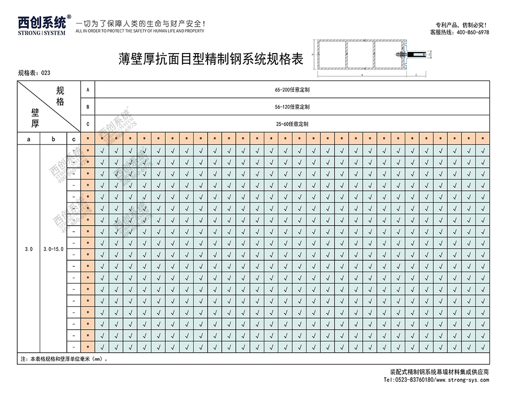 《最新規(guī)格型號(hào)一覽表》西創(chuàng)系統(tǒng)裝配式精制鋼直角方管精致鋼尖角方管（包含高精鋼、精密鋼、精細(xì)鋼）(圖24)