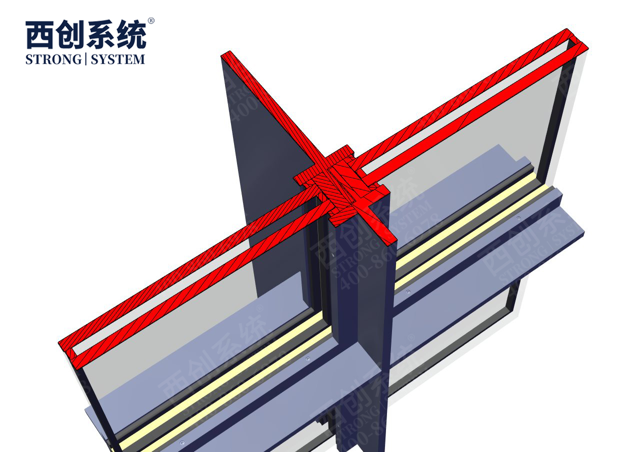 河北·保定自然博物館十字型隔熱精制鋼玻璃幕墻系統(tǒng)——西創(chuàng)系統(tǒng)(圖14)